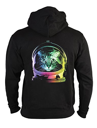 Unbekannt Lustiges Buntes Katzen Zip Kapuzensweatshirt Astronauten Helm : Space Cat - Zip Kapuzenjacke Kunstdruck Katze Gr: L von Tini - Shirts