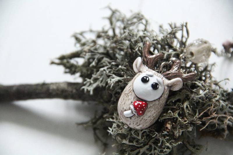 Fliegenpilz Halskette Aus Fimo Kawaii Waldgeist von TiniestSpirit