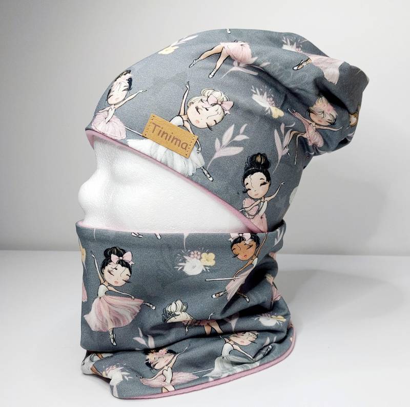 Neu Mütze Mädchen Und Loop Als Set "Ballerina" Für Kinder Erwachsene Innen Fleece Oder Jersey Auch Einzeln Stirnband Erhältlich von TinimakreativDE