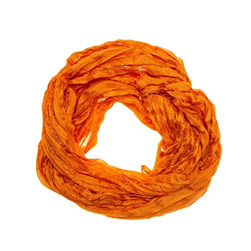 Tinitex Knitterschal Halstuch Schal XXL orange Seide 180x90cm Crinkle von Tinitex