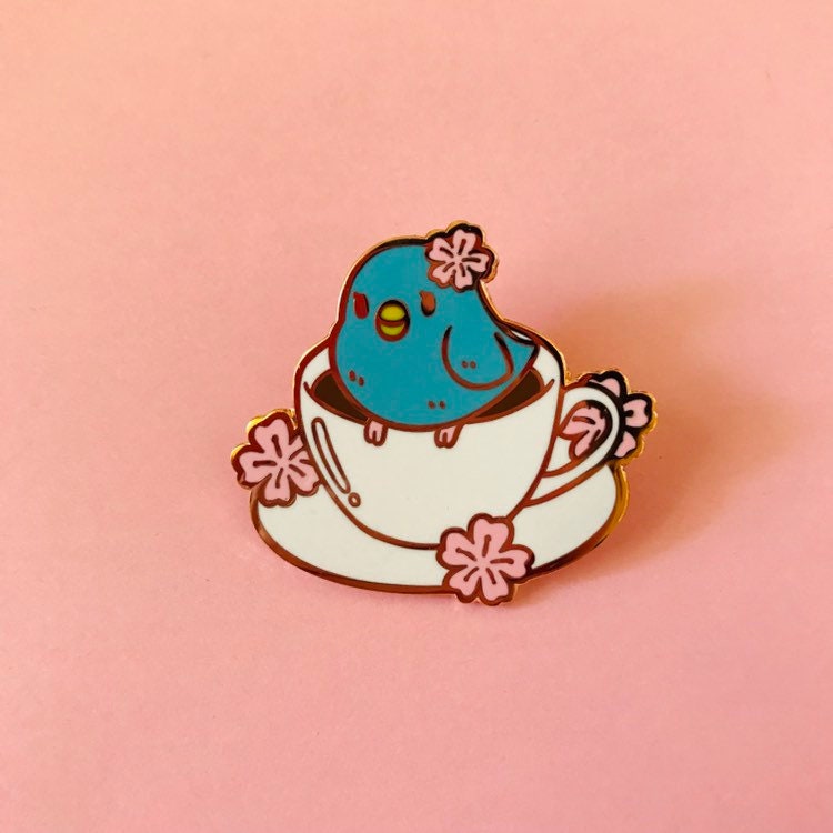 Bird Cafe Kaffee Vogel Pin von Tinkalila