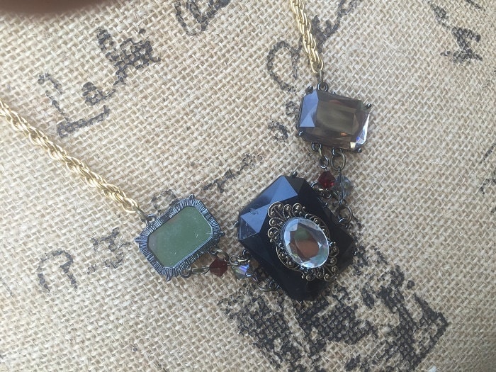 Schwarz Und Rauchigen Jeweled Fantasy Renaissance Klobige Halskette von TinkersDaughter2015