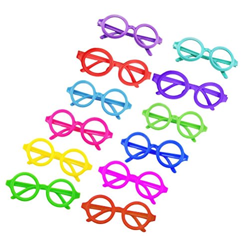 Tinksky 12pcs runde Gläser Rahmen keine Linsen Brillen Posing Requisiten Kostüm Party Supply von Tinksky