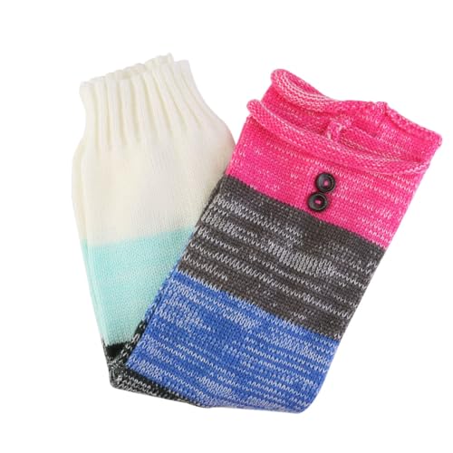 SOIMISS Bunte Strickstrümpfe Mehrfarbiger Steppknopf Wollgamaschen Set Lady Fußwärmer von SOIMISS