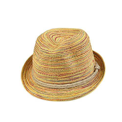 Tinksky Frauen Panama-Strohhut-Kappe Fedora-Hut Bunte gestreifte faltbare Sun-Kappe Bohemia Strand-Sommer von Tinksky