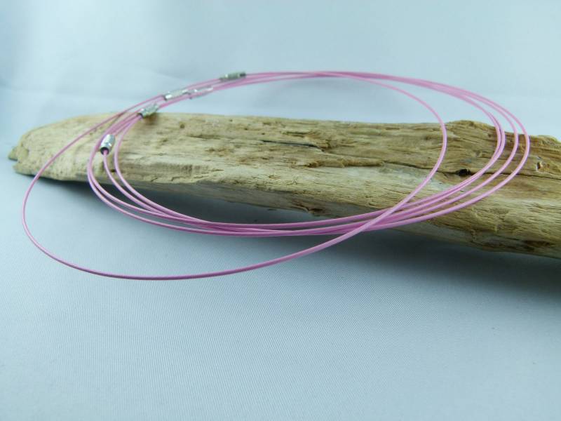 10 Rosa Halsreifen Im Set Kunststoffummantelter Edelstahldraht Drahtreif Mit Drehverschluß Kette 46cm Länge 10 Rosa Halsreifen Im Set Kunststoffummantelter Edelstahldraht Drahtreif Mit Drehverschluß Kette 46cm Länge von TinkyStarShop