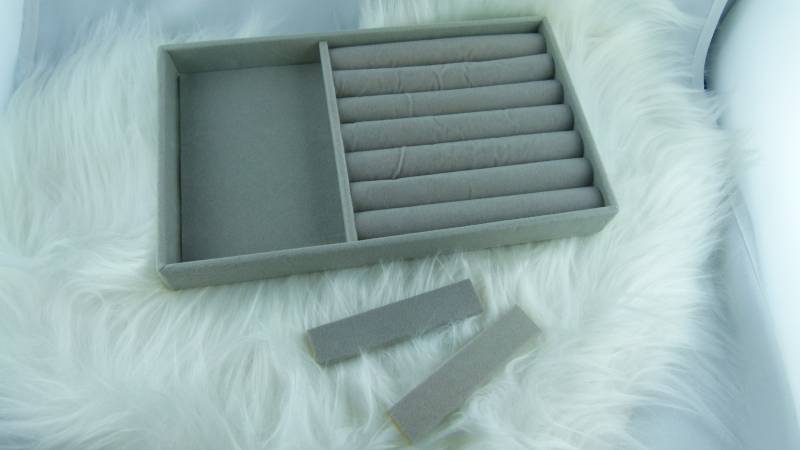 Grauer Schmuck Organizer Samt Tablett Schmucktablett Schmuckschatulle Schmuckdisplay Schubladeneinsätze Schmuckeinsätze Grauer Schmuck Organizer Samt Tablett Schmucktablett Schmuckschatulle Schmuckdisplay Schubladeneinsätze Schmuckeinsätze von TinkyStarShop