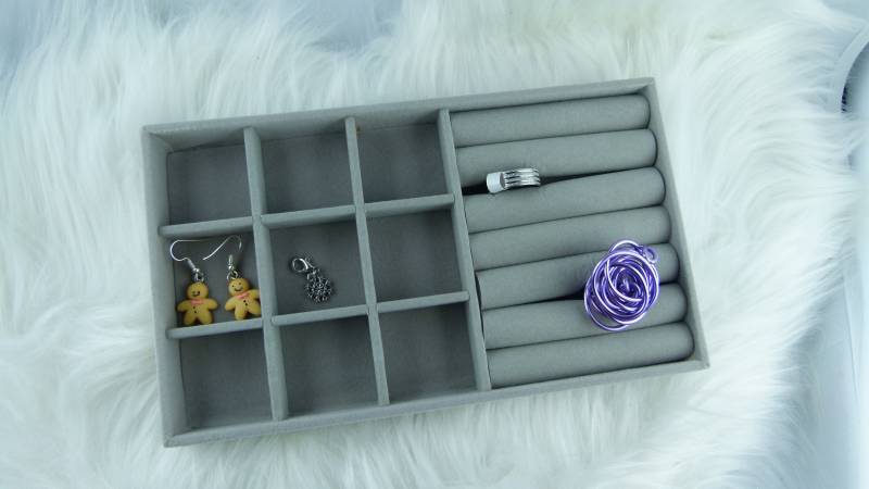 Grauer Schmuck Organizer Samt Tablett Schmucktablett Schmuckschatulle Schmuckdisplay Schubladeneinsätze Schmuckeinsätze Grauer Schmuck Organizer Samt Tablett Schmucktablett Schmuckschatulle Schmuckdisplay Schubladeneinsätze Schmuckeinsätze von TinkyStarShop