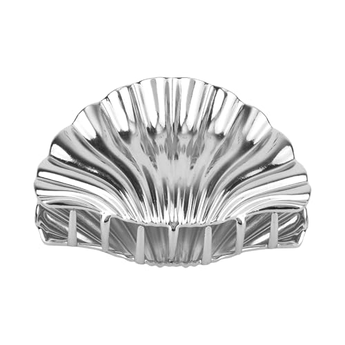 Tinoaly Muschel Haarklammer, Modische Kleine Silberne Metall Haarspange mit Muschel Design Haarklemme als Barrette Accessoire für Frauen perfekt für Alle Haartypen von Tinoaly