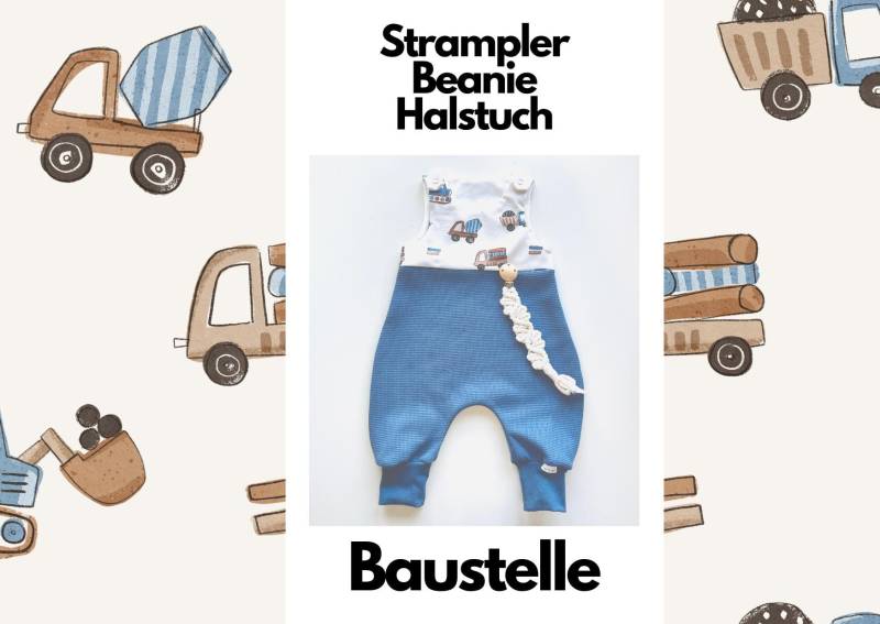 Bagger Baustelle - Baby Strampler Kurz/Lang Beanie Halstuch Aus Jersey + Waffeljersey Für Babys & Kinder Bagger Baustelle - Baby Strampler Kurz/Lang Beanie Halstuch Aus Jersey + Waffeljersey Für Babys & Kinder von TinoundLeo