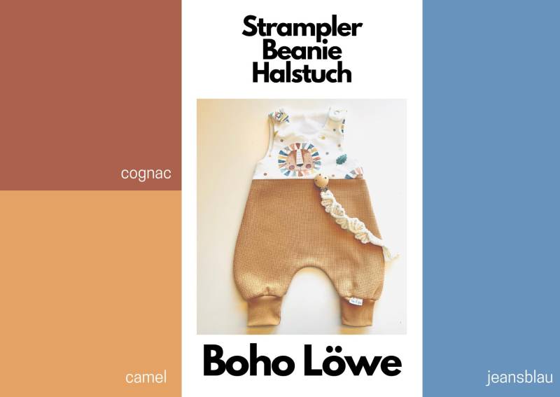 Löwe Boho - Baby Strampler Kurz/Lang Beanie Halstuch Aus Jersey + Waffeljersey Für Babys & Kinder Löwe Boho - Baby Strampler Kurz/Lang Beanie Halstuch Aus Jersey + Waffeljersey Für Babys & Kinder von TinoundLeo