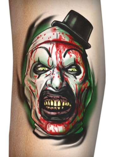 Terrifier – Art the Clown - Klebe-Tattoo - Kostüm-Zubehör für Halloween, Karneval & Motto-Party Terrifier – Art the Clown - Klebe-Tattoo - Kostüm-Zubehör für Halloween, Karneval & Motto-Party von Tinsley