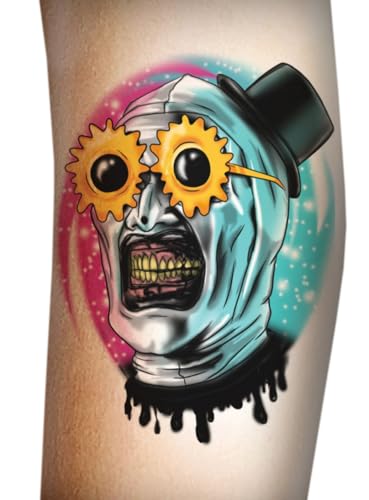Terrifier – Art the Clown mit Funbrille - Klebe-Tattoo - Kostüm-Zubehör für Halloween, Karneval & Motto-Party Terrifier – Art the Clown mit Funbrille - Klebe-Tattoo - Kostüm-Zubehör für Halloween, Karneval & Motto-Party von Tinsley