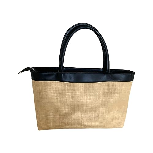 TintTower Große Kapazität Freizeittasche Strandtasche Einfache Strohhandtaschen Lässige Einkaufstasche Geschenk Für Frauen Damen Mädchen Strandtasche Reisetasche Hardware von TintTower