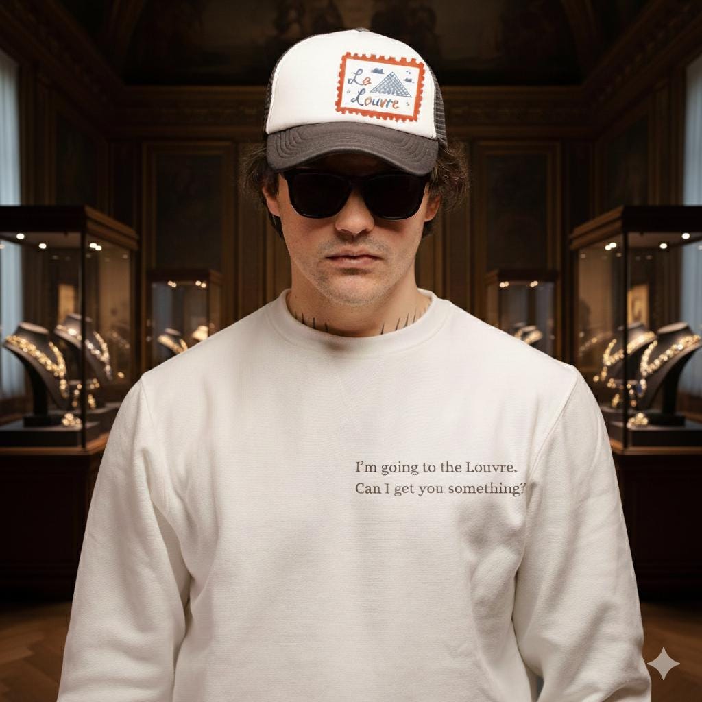 Sweatshirt Louvre Heist Unisex Crewneck Pullover Going To The 7 Farben S - 5xl Versand Weltweit von Tintadigita