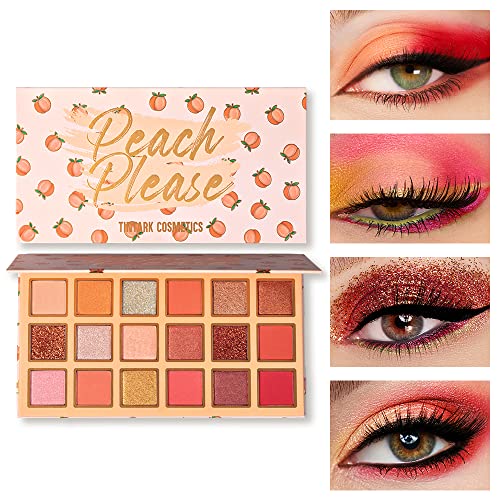 TINTARK Peach Please Lidschatten Palette, Glitzer Lidschatten Schminke Braun Rosa Braun Nudetöne Naked Augen Make-up Paletten Glitter Matte Eyeshadow Makeup Vegan & Talc Free von Tintark