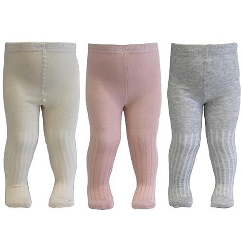 Tiny One Strumpfhose Baby-Mädchen 50/56 Kinder | Allergenfrei, Hergestellt aus Weichster Bio Baumwolle | Set 3x Elastische Babystrumpfhosen mit Rutschfest Bund | Langlebige & Bequem Tights von Tiny One