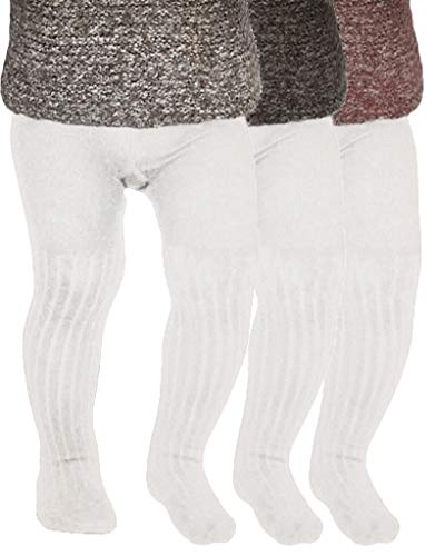 Tiny One Strumpfhose Baby-Mädchen 50/56 Kinder | Allergenfrei, Hergestellt aus Weichster Bio Baumwolle | Set 3x Elastische Babystrumpfhosen mit Rutschfest Bund | Langlebige & Bequem Tights, Weiß von Tiny One