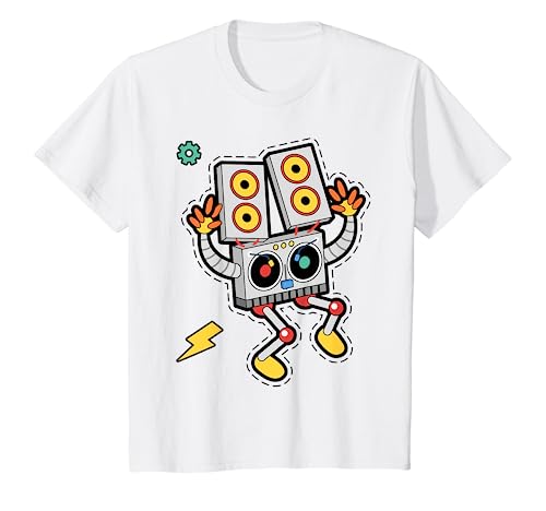 Kinder Roboter T-Shirt für Kinder, süße Roboter für Jungen & Mädchen T-Shirt von Tiny & Totts Co.