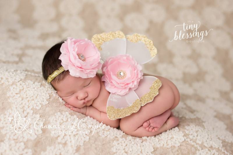 Baby Flügel Und Stirnband Set, Gold Rosa Neugeborenen Prop, Flügel, Foto Prop Baby Flügel Und Stirnband Set, Gold Rosa Neugeborenen Prop, Flügel, Foto Prop von TinyBlessingsBoutiqu