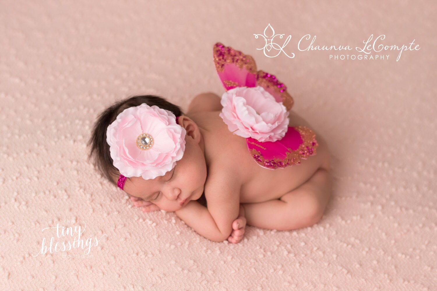 Baby Rosa Schmetterling Flügel Set/Neugeborenen Neugeborene Prop Mädchen Stirnband Foto von TinyBlessingsBoutiqu