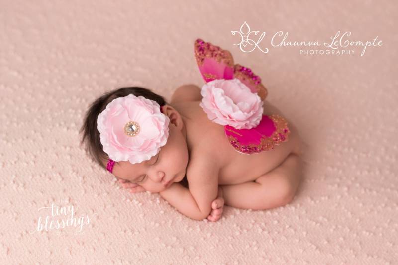 Baby Rosa Schmetterling Flügel Set/Neugeborenen Neugeborene Prop Mädchen Stirnband Foto von TinyBlessingsBoutiqu