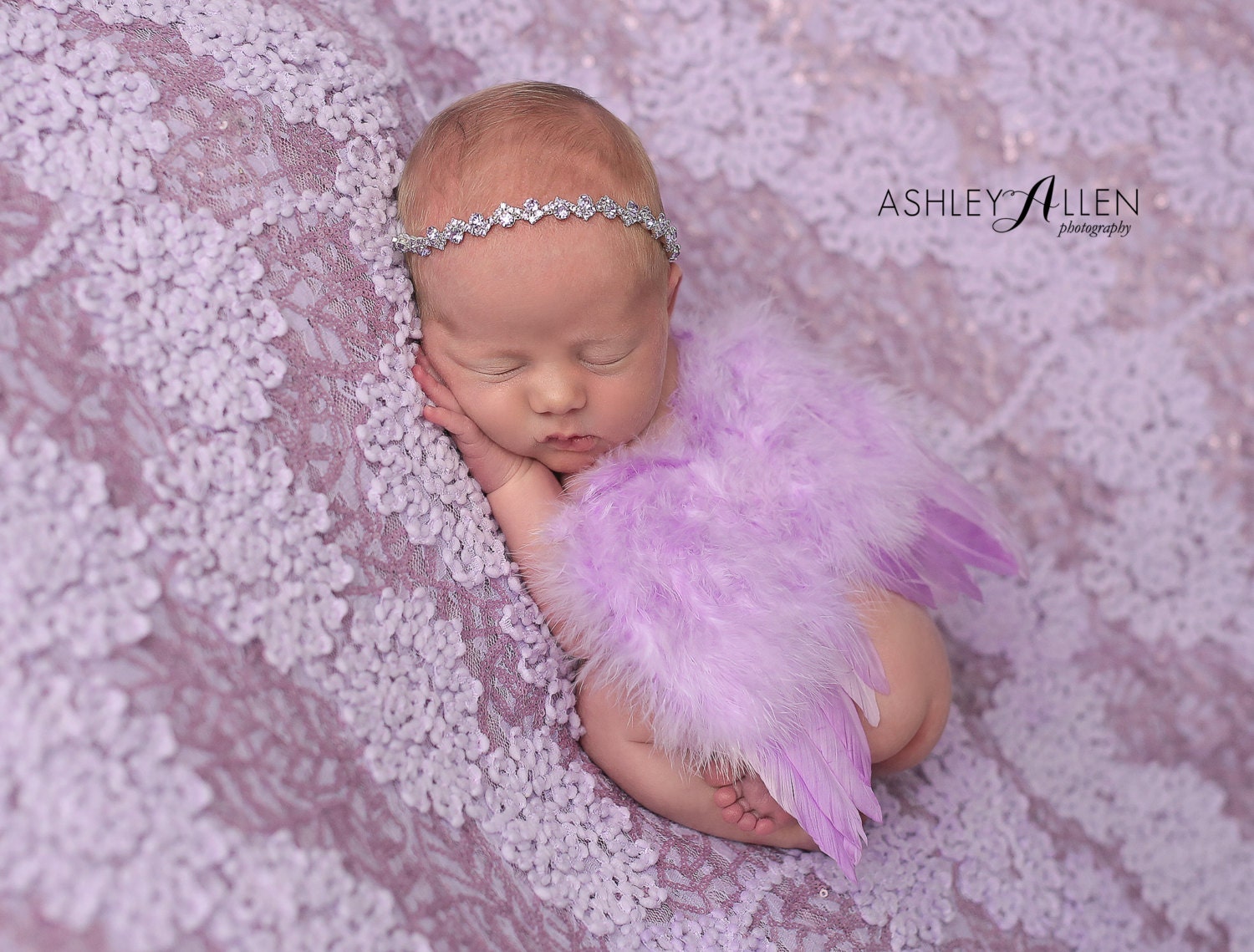 Lavendel Baby Flügel Set/Engel Strass Stirnband Newborn Photo Prop Neugeborenen Kostüm von TinyBlessingsBoutiqu