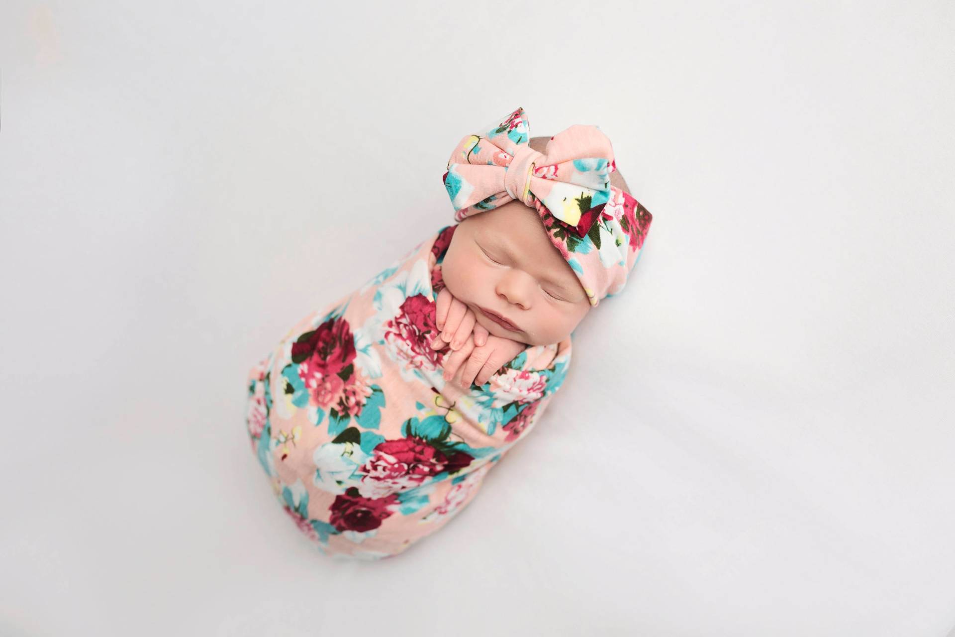 Stricken Swaddle Decke, Knot Stirnband, Stirnband Set, Pink Floral Babydecke, Swaddling Strickdecke, Weiche Stricken Swaddle Decke, Knot Stirnband, Stirnband Set, Pink Floral Babydecke, Swaddling Strickdecke, Weiche von TinyBlessingsBoutiqu
