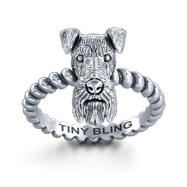 Airedale Terrier Züchten Schmuck Gedrehte Drahtseil Ring von TinyBling