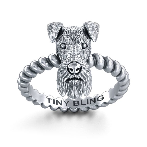 Airedale Terrier Züchten Schmuck Gedrehte Drahtseil Ring von TinyBling