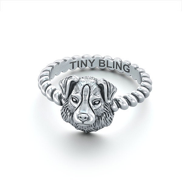 Australian Shepherd Rasse Schmuck Gedrehte Drahtseil Ring von TinyBling