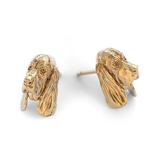Basset Hound Breed Ohrstecker in Sterling Silber Oder 14K Gold Von Tinybling von TinyBling