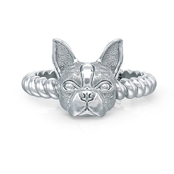 Boston Terrier Rasse Gedrehter Drahtseilring von TinyBling