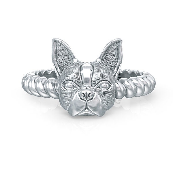 Boston Terrier Rasse Gedrehter Drahtseilring von TinyBling