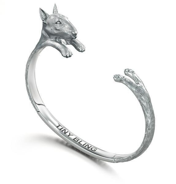 Bull Terrier Hund Manschette Armband Handgefertigt in Oxidiertem Sterling Silber Bull Terrier Hund Manschette Armband Handgefertigt in Oxidiertem Sterling Silber von TinyBling