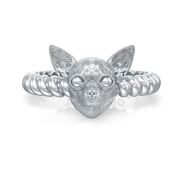 Chihuahua Rasse Gedrehter Drahtseilring von TinyBling