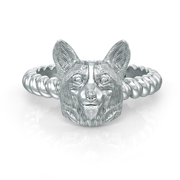 Corgis Rasse Gedrehter Drahtseilring von TinyBling