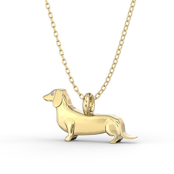 Dackel Mini Pups Diamant Anhänger Handgemachte Halskette Dackel Mini Pups Diamant Anhänger Handgemachte Halskette von TinyBling