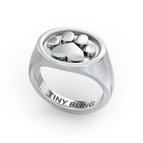 Gänseblümchen Pfotenabdruck Ovaler Siegelring von TinyBling