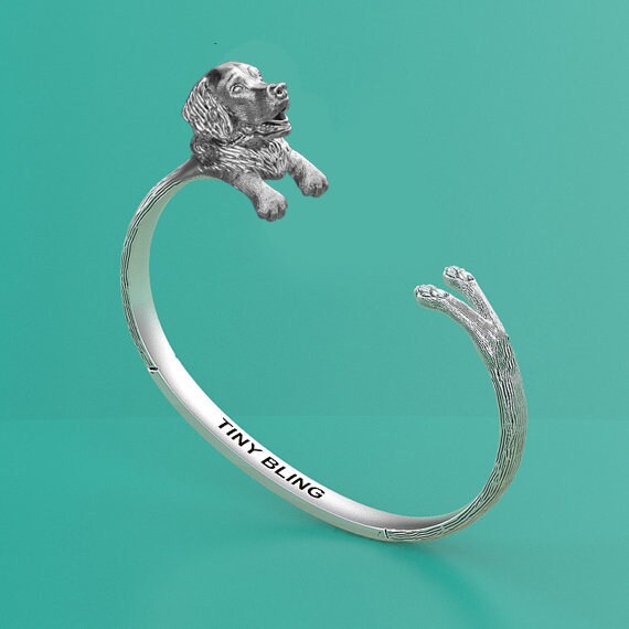 Golden Retriever Manschette Armband in Sterling Silber Von Tinybling Jewelry Golden Retriever Manschette Armband in Sterling Silber Von Tinybling Jewelry von TinyBling