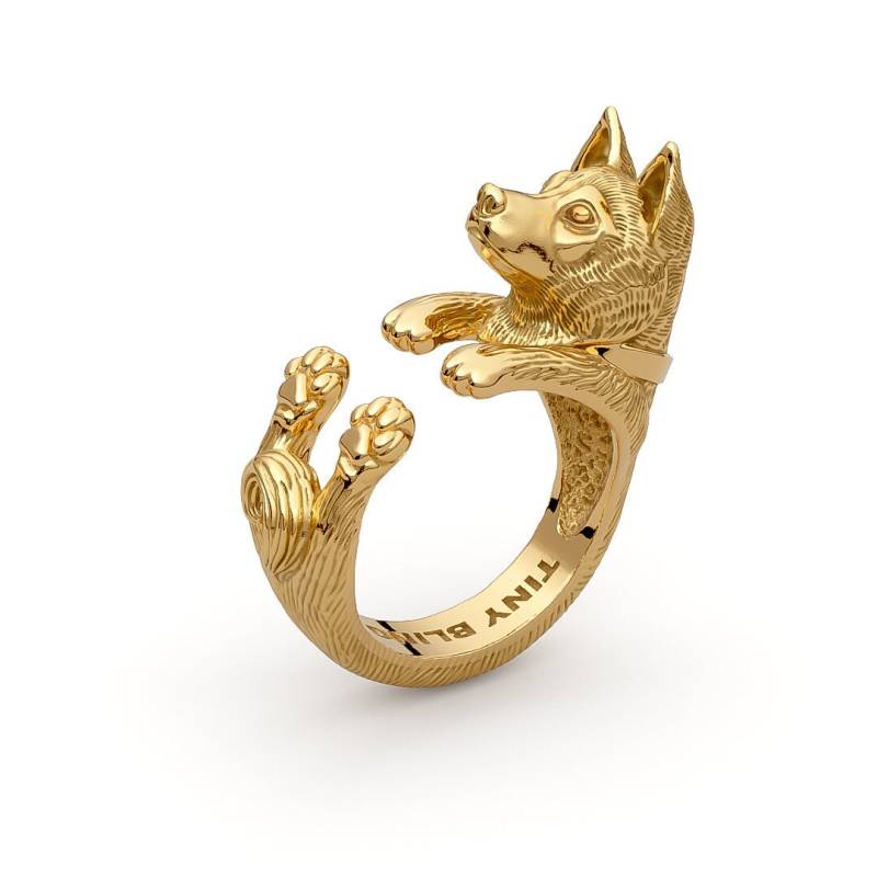 Handgefertigter Kuschelring Aus Alaska Malamute in Sterling Silber Oder 14K Gold von TinyBling