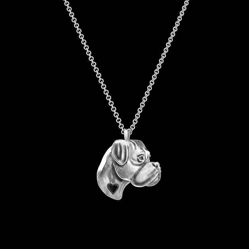 Handgemachte Boxer Hundeohren Halskette Charm Anhänger in Sterling Silber Oder 14K Gold Für Alle Hundeliebhaber Von Tinybling von TinyBling