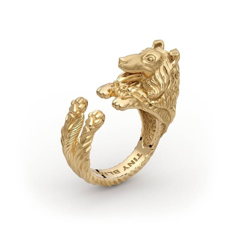 Handgemachte Collie Ring in Sterling Silber, Gold Oder Platin Von Tiny Bling Handgefertigt von TinyBling