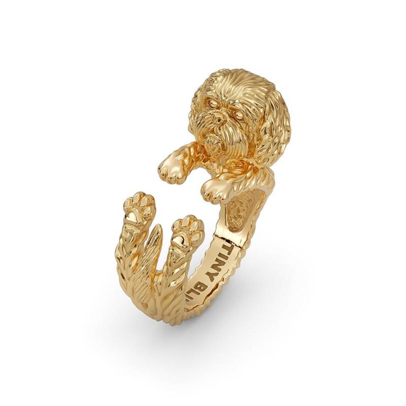 Handgemachte Shih Tzu Cuddle Wrap Ring - Sterling Silber - 14K Gold Handgemachte Shih Tzu Cuddle Wrap Ring - Sterling Silber - 14K Gold von TinyBling