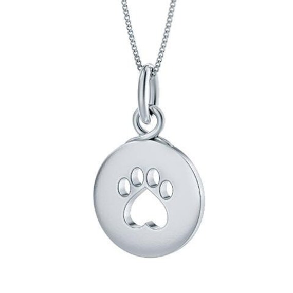 Handgemachte Soft Paw Print Circle Anhänger in Sterling Silber Ideal Für Alle Hunde-Und Katzen-Liebhaber von TinyBling