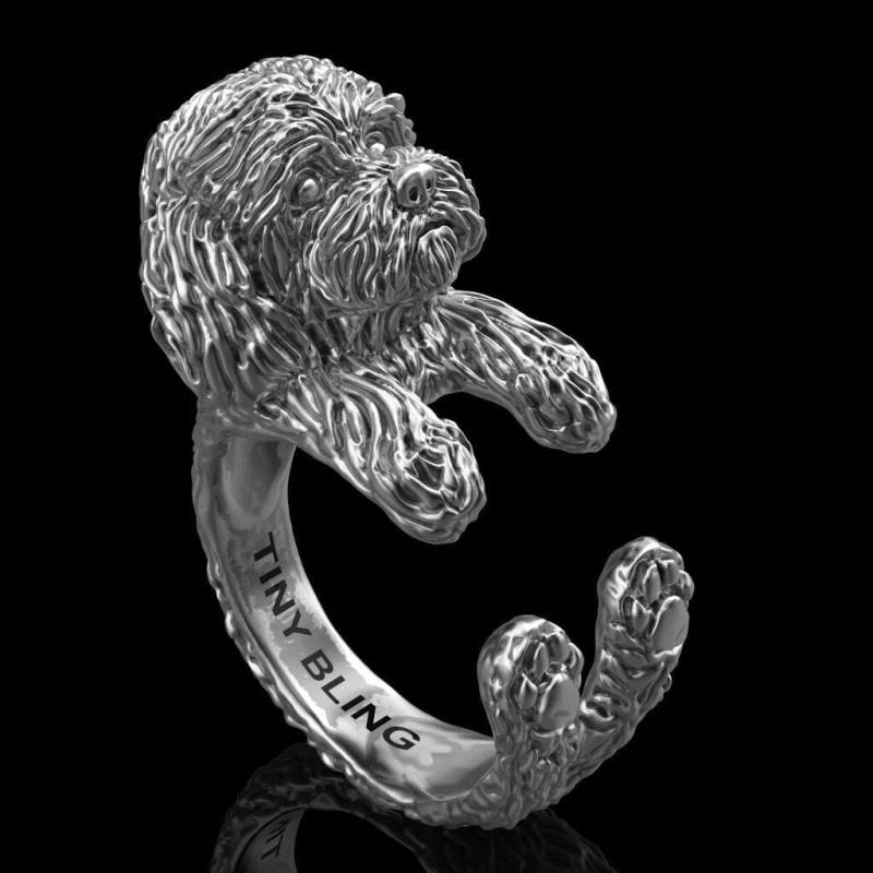 Handgemachter Cockapoo Kuschelring Aus Sterling Silber Oder 14K Gold von TinyBling