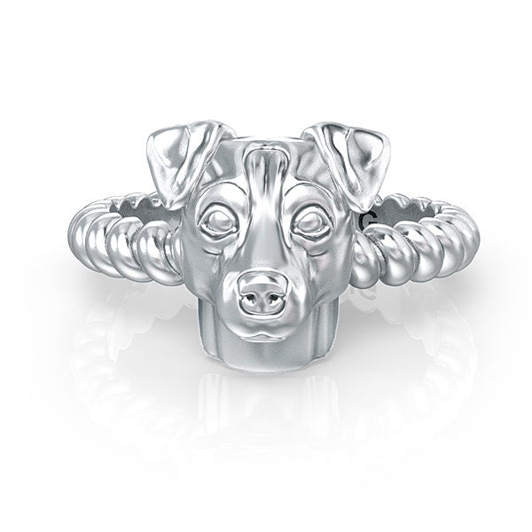 Jack Russel Terrier Rasse Twisted Drahtseil Ring von TinyBling