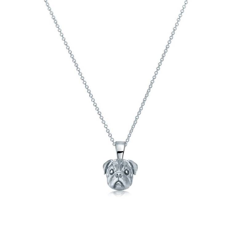 Mops Hund Puppy Face Halskette Aus Sterling Silber. Handgefertigt Von Tinybing Jewelry For von TinyBling