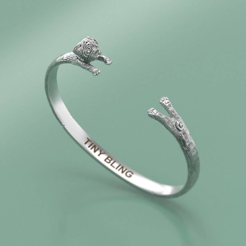 Mops Manschette Armband in Sterling Silber Von Tinybling Jewelry von TinyBling