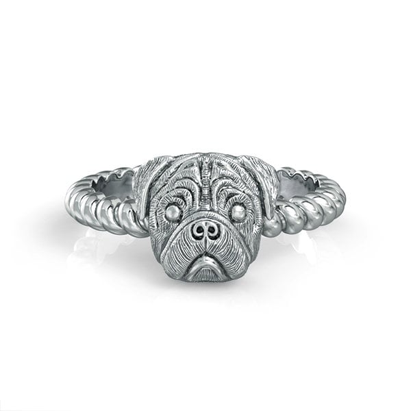 Mops Rasse Schmuck Gedrehter Drahtseil Ring von TinyBling